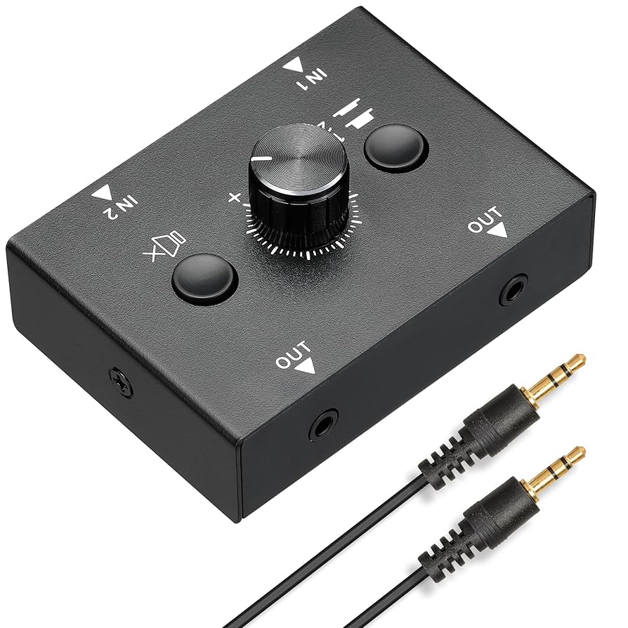 ギター SWITCH AUDIO / Passive Volume Control Hi Amazon.com: 3.5mm Audio Switch Stereo Audio Splitter Box 2 in 2